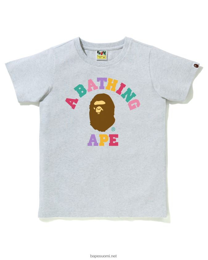 harmaa naiset A Bathing Ape värit college t-paita 8HT2D8982