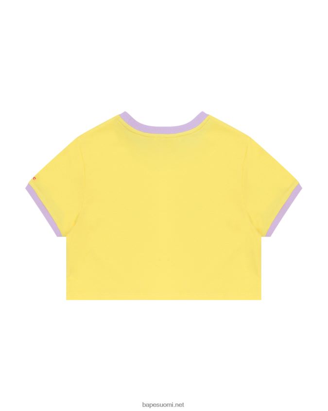 keltainen naiset A Bathing Ape sydän leikattu t-paita 8HT2D8964