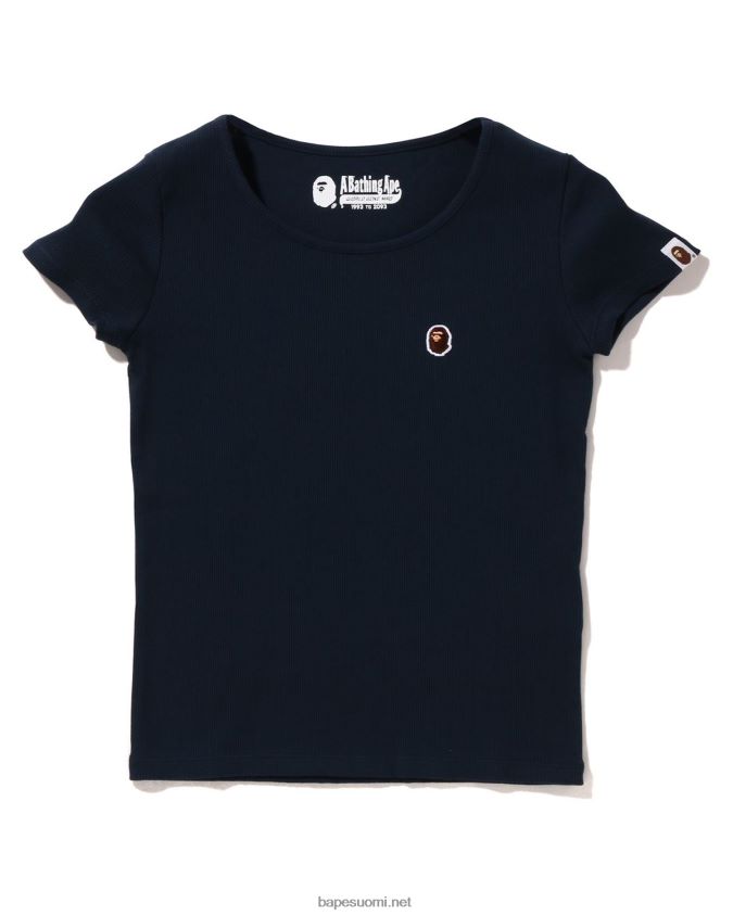 laivastonsininen naiset A Bathing Ape pään yksipisteinen rib-paita 8HT2D8909