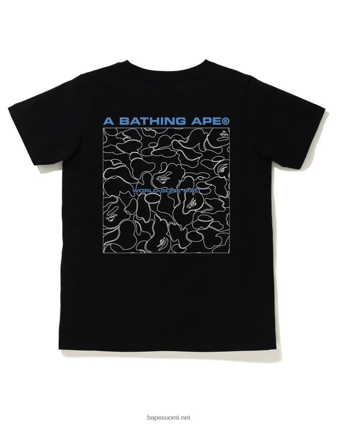 musta naiset A Bathing Ape line camo tee 8HT2D8923