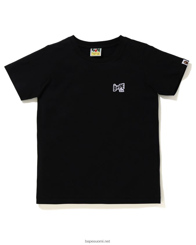 musta naiset A Bathing Ape logo one point T-paita 8HT2D81001