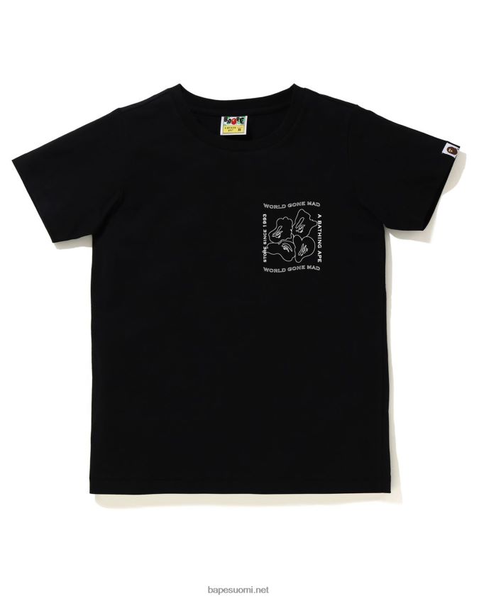 musta naiset A Bathing Ape mustepainatuspaita 8HT2D8927
