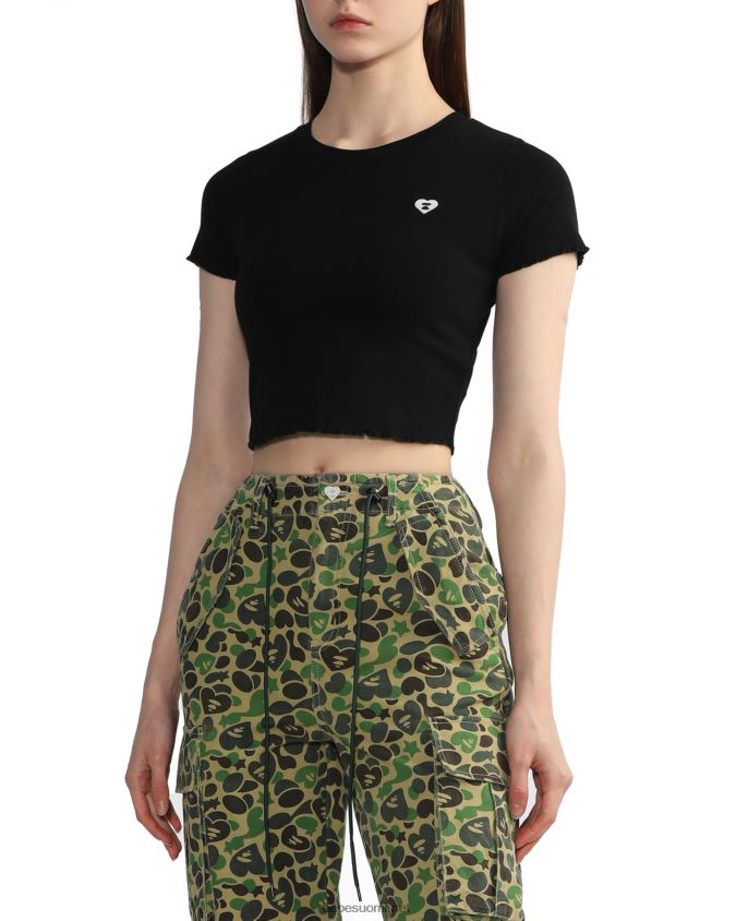 musta naiset A Bathing Ape rajattu logopäällinen 8HT2D8822
