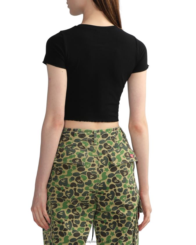 musta naiset A Bathing Ape rajattu logopäällinen 8HT2D8822