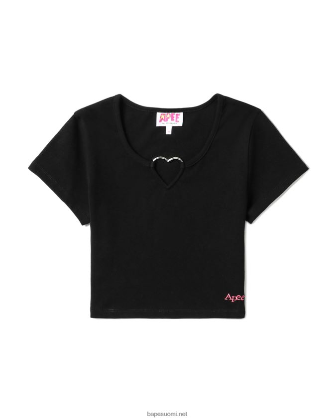 musta naiset A Bathing Ape sydämenmuotoinen metallinen rengastoppi 8HT2D8839