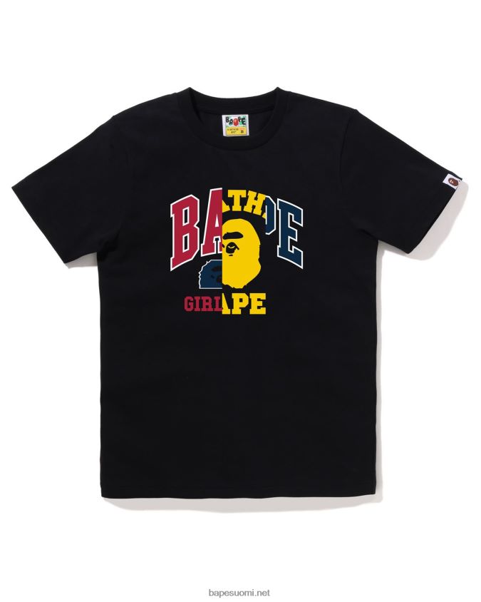 musta naiset A Bathing Ape telakointi graafinen T-paita 8HT2D8866