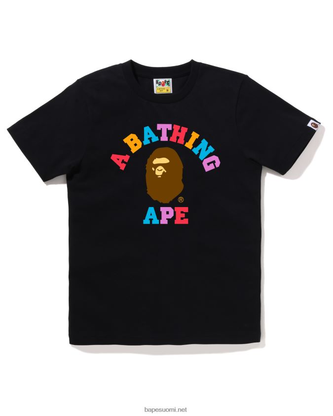 musta naiset A Bathing Ape värit college t-paita 8HT2D8781