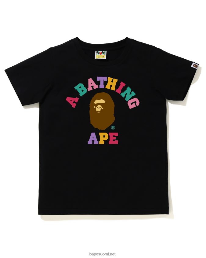 musta naiset A Bathing Ape värit college t-paita 8HT2D8981