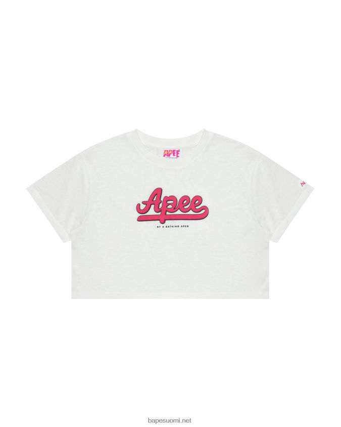 seinä valkoinen naiset A Bathing Ape graafinen leikattu t-paita 8HT2D8952