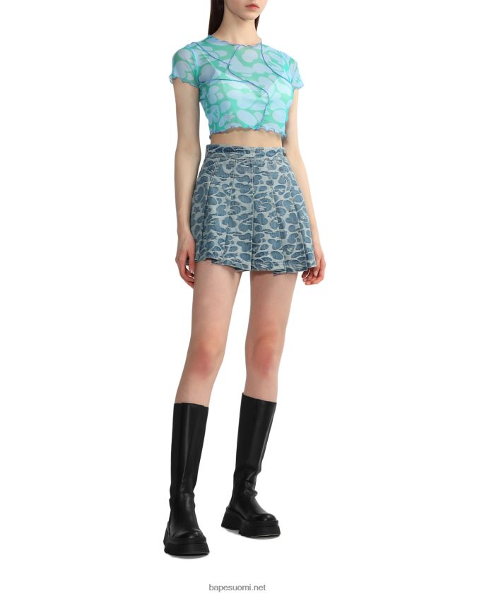 sininen naiset A Bathing Ape kuviollinen verkkomainen crop top 8HT2D8818