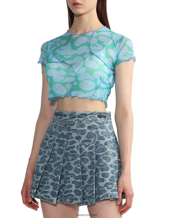 sininen naiset A Bathing Ape kuviollinen verkkomainen crop top 8HT2D8818