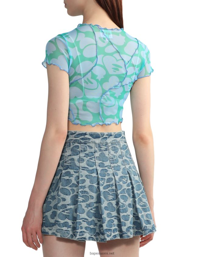 sininen naiset A Bathing Ape kuviollinen verkkomainen crop top 8HT2D8818