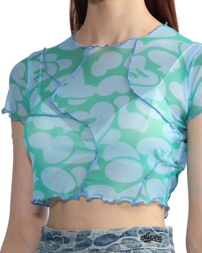sininen naiset A Bathing Ape kuviollinen verkkomainen crop top 8HT2D8818