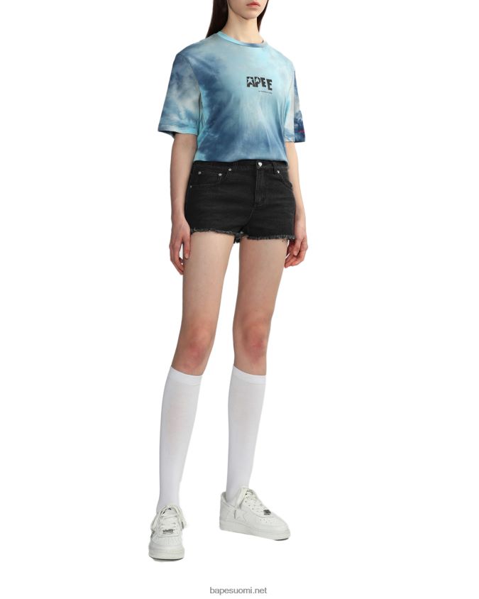 sininen naiset A Bathing Ape solmittava graafinen halkiopaita 8HT2D8847