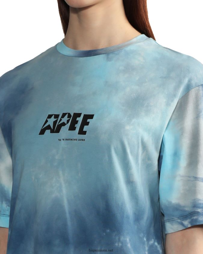 sininen naiset A Bathing Ape solmittava graafinen halkiopaita 8HT2D8847