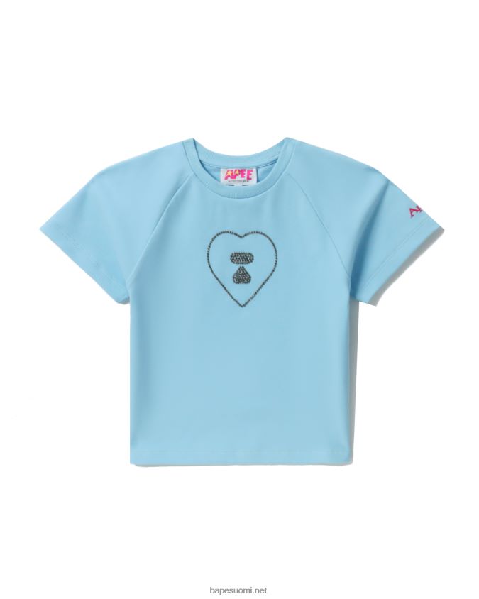 taivaansininen naiset A Bathing Ape graafinen t-paita #2 8HT2D8813
