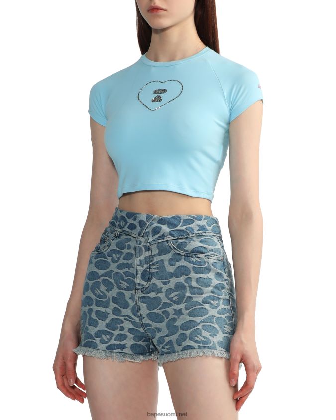 taivaansininen naiset A Bathing Ape graafinen t-paita #2 8HT2D8813