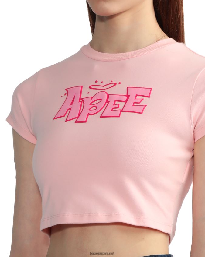 vaaleanpunainen naiset A Bathing Ape graafinen kapea t-paita 8HT2D8837