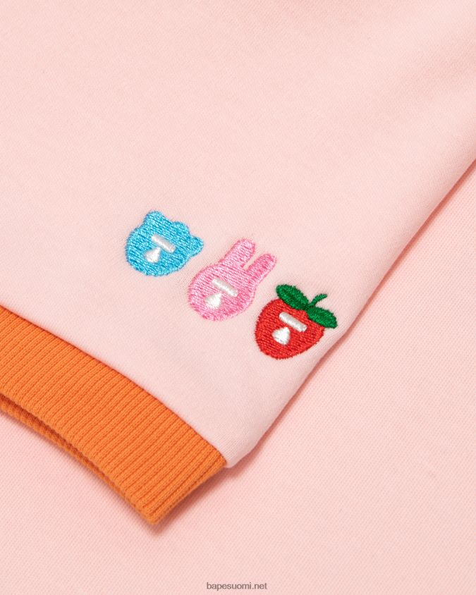 vaaleanpunainen naiset A Bathing Ape graafinen leikattu t-paita 8HT2D81045