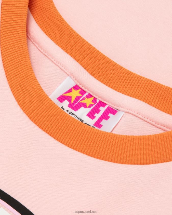 vaaleanpunainen naiset A Bathing Ape graafinen leikattu t-paita 8HT2D81045