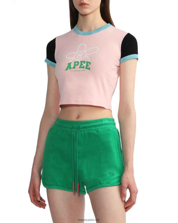 vaaleanpunainen naiset A Bathing Ape graafinen toppi 8HT2D8801