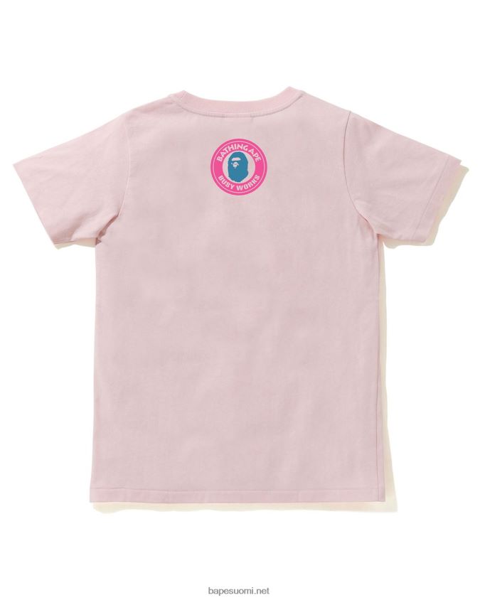 vaaleanpunainen naiset A Bathing Ape kirjain t-paita 8HT2D8891
