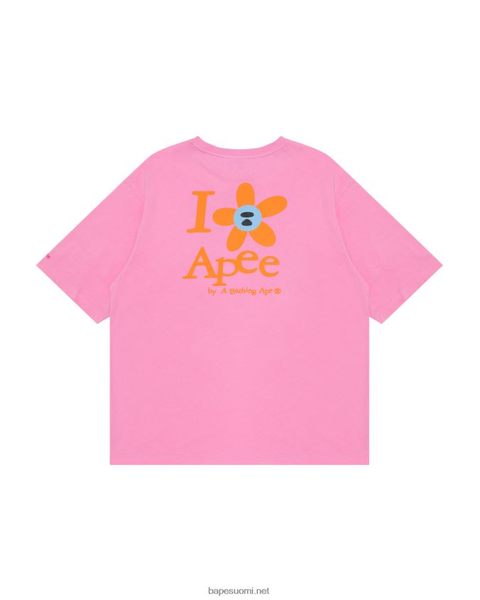 vaaleanpunainen naiset A Bathing Ape klassinen t-paita 8HT2D8957