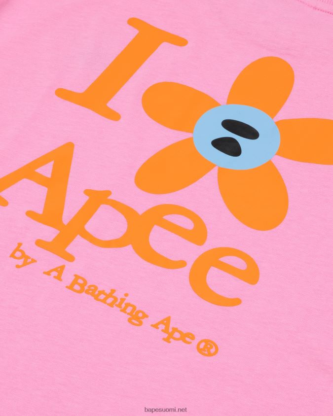 vaaleanpunainen naiset A Bathing Ape klassinen t-paita 8HT2D8957