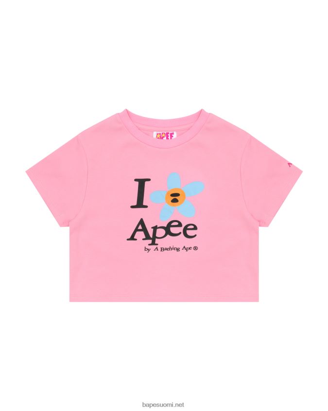 vaaleanpunainen naiset A Bathing Ape kukka leikattu t-paita 8HT2D8966