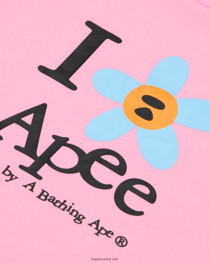 vaaleanpunainen naiset A Bathing Ape kukka leikattu t-paita 8HT2D8966
