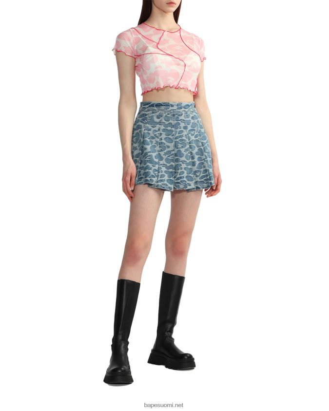 vaaleanpunainen naiset A Bathing Ape kuviollinen verkkomainen crop top 8HT2D8819