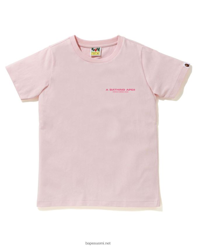 vaaleanpunainen naiset A Bathing Ape line camo tee 8HT2D8925