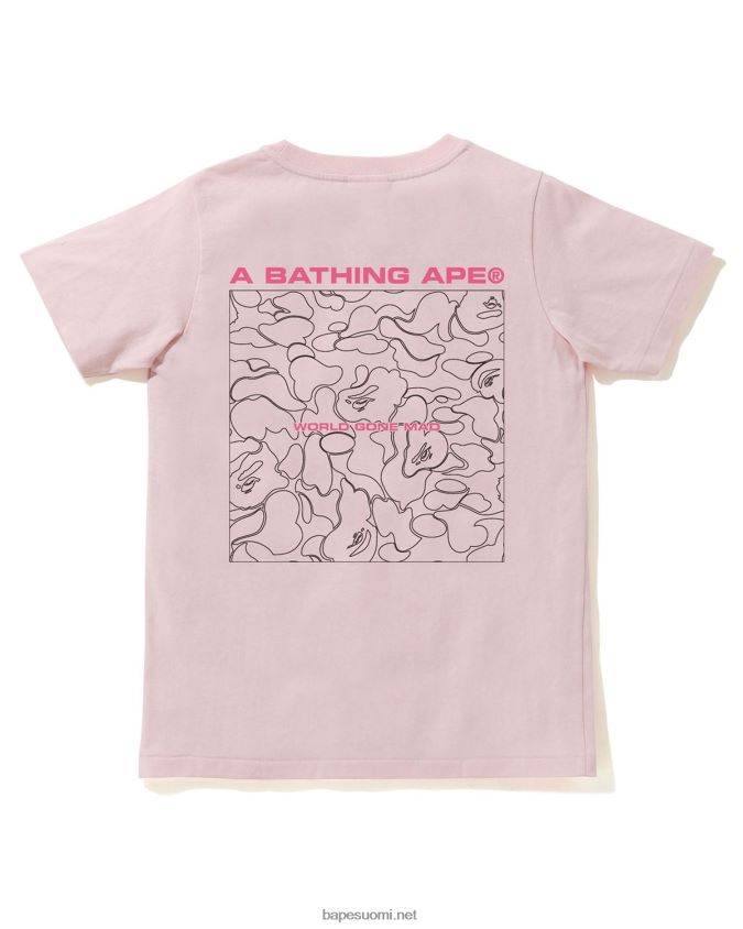 vaaleanpunainen naiset A Bathing Ape line camo tee 8HT2D8925