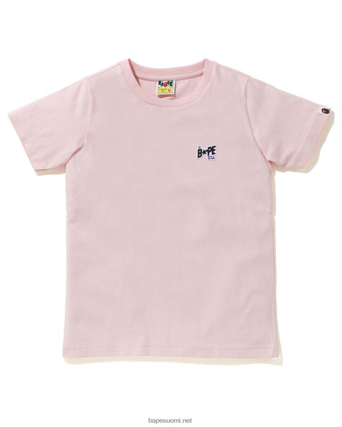 vaaleanpunainen naiset A Bathing Ape logo one point T-paita 8HT2D81003