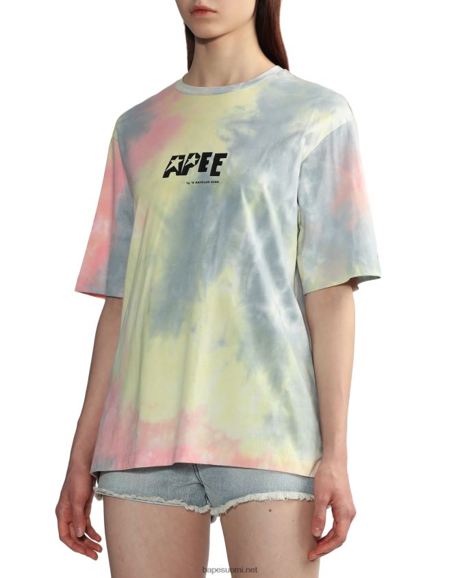 vaaleanpunainen naiset A Bathing Ape solmittava graafinen halkiopaita 8HT2D8848