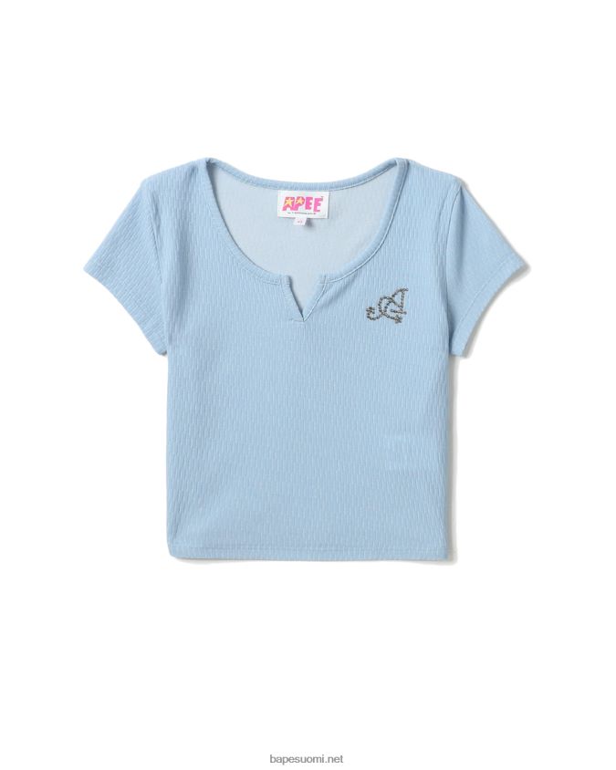 vaaleansininen naiset A Bathing Ape v-kaula-aukkoinen crop toppi 8HT2D8820