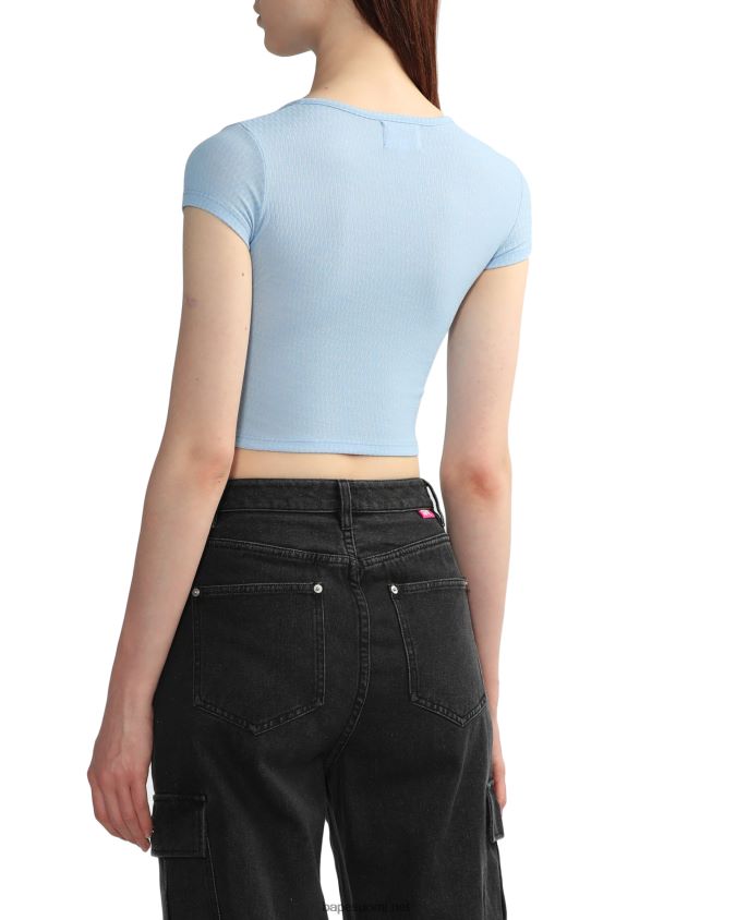 vaaleansininen naiset A Bathing Ape v-kaula-aukkoinen crop toppi 8HT2D8820