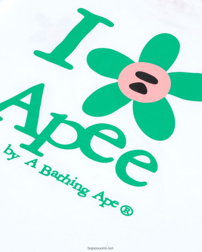 valkaistu valkoinen naiset A Bathing Ape klassinen t-paita 8HT2D8958