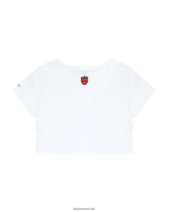 valkaistu valkoinen naiset A Bathing Ape logo marja tee 8HT2D8939