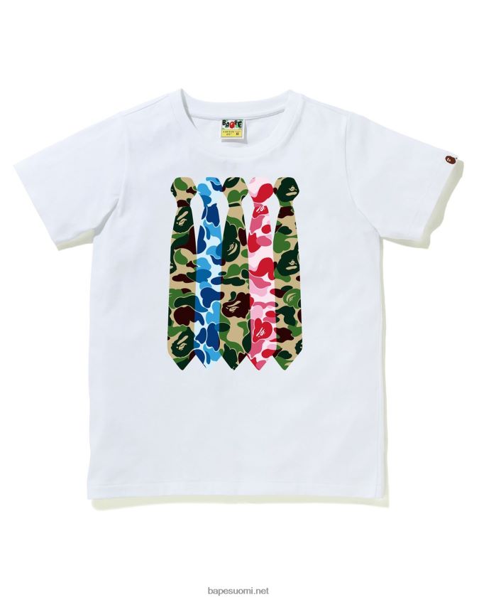 valkoinen naiset A Bathing Ape abc camo kaulanauha t-paita 8HT2D8888