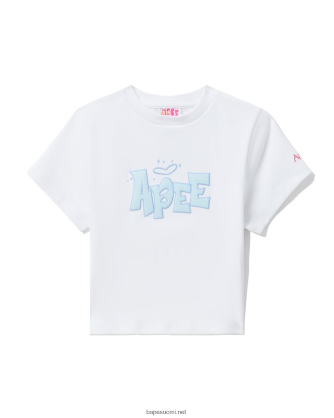 valkoinen naiset A Bathing Ape graafinen kapea t-paita 8HT2D8838