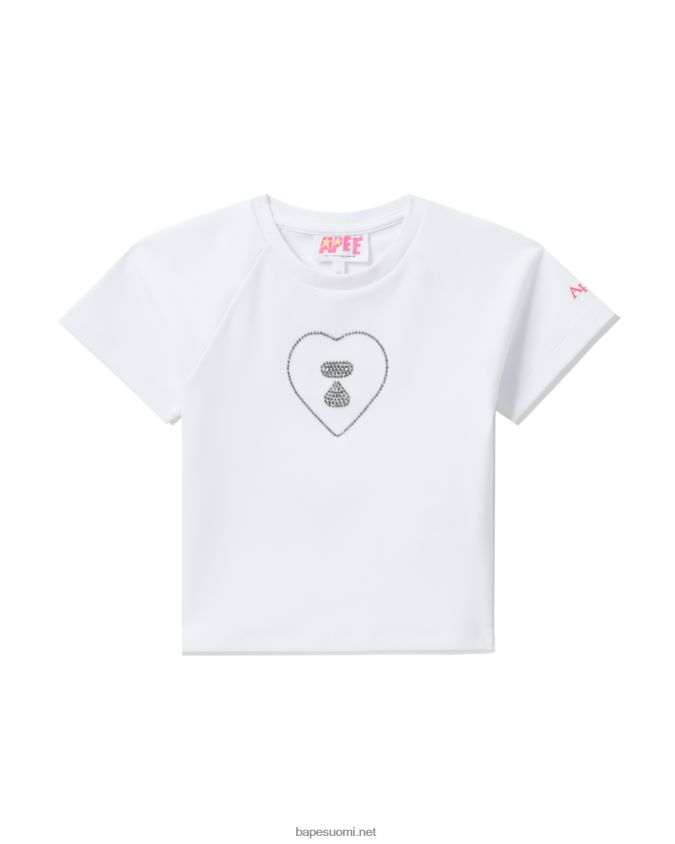 valkoinen naiset A Bathing Ape graafinen t-paita #2 8HT2D8814