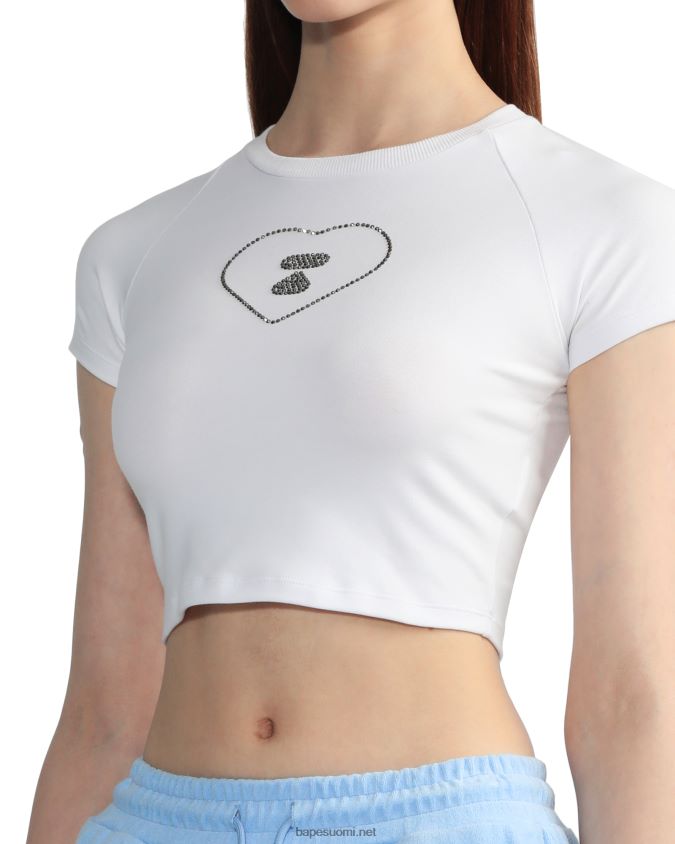 valkoinen naiset A Bathing Ape graafinen t-paita #2 8HT2D8814