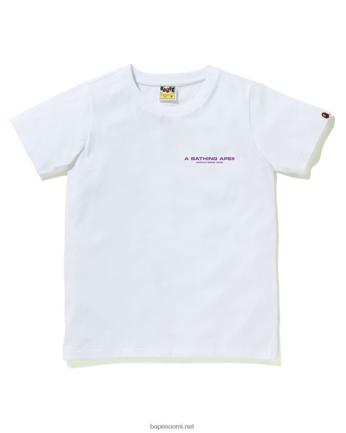 valkoinen naiset A Bathing Ape line camo tee 8HT2D8926