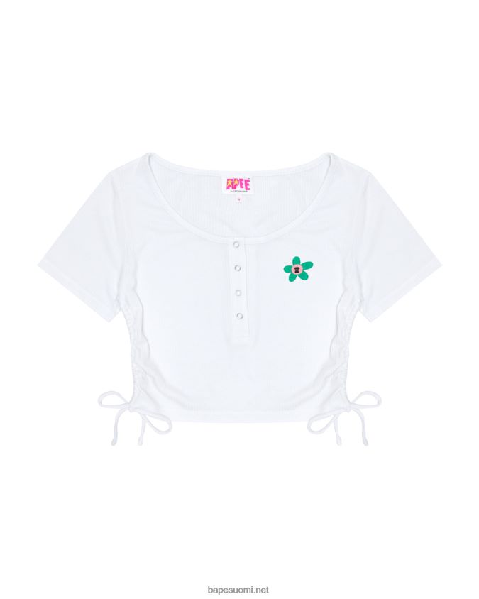 valkoinen naiset A Bathing Ape logo kiristysnyörillä rajattu yläosa 8HT2D8935