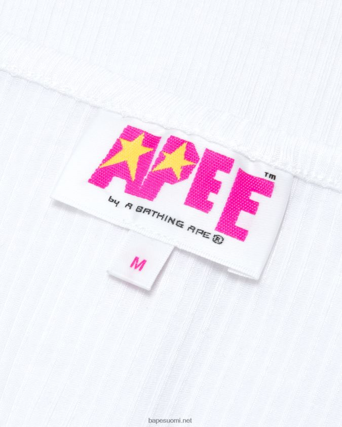 valkoinen naiset A Bathing Ape logo kiristysnyörillä rajattu yläosa 8HT2D8935