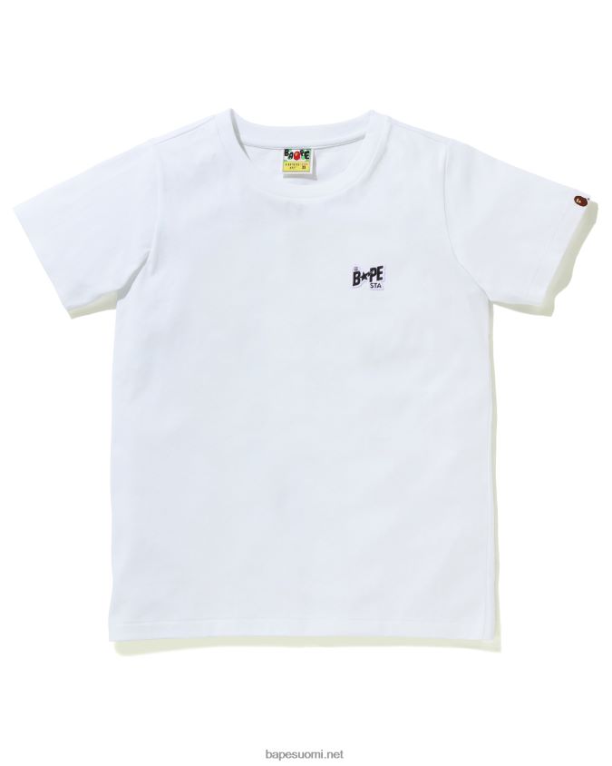 valkoinen naiset A Bathing Ape logo one point T-paita 8HT2D81004