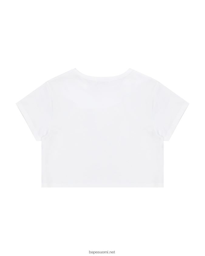 valkoinen naiset A Bathing Ape logopainattu ohut T-paita 8HT2D81058