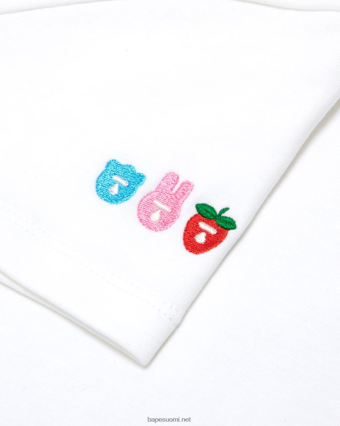 valkoinen naiset A Bathing Ape logopainattu ohut T-paita 8HT2D81058