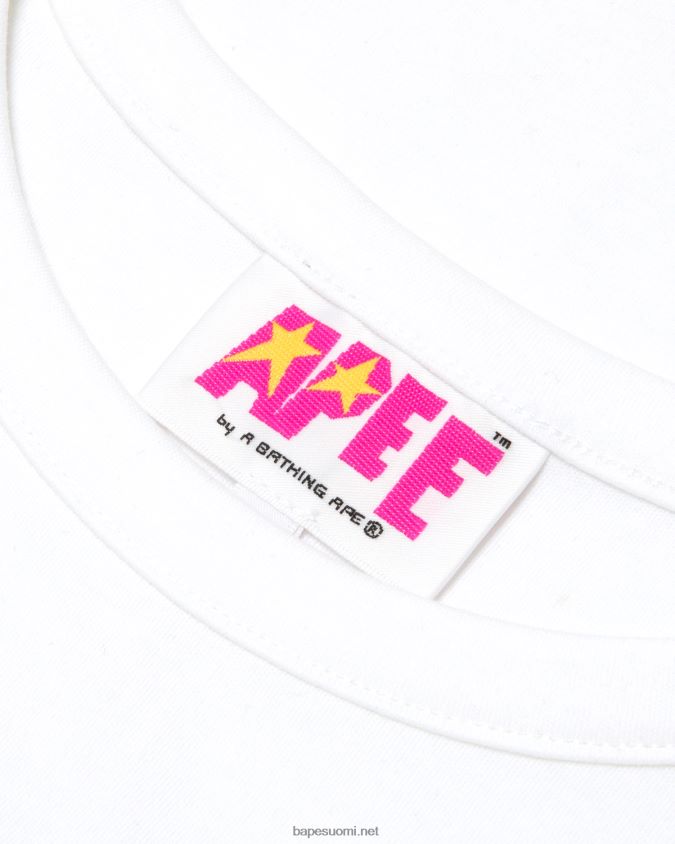 valkoinen naiset A Bathing Ape logopainattu ohut T-paita 8HT2D81058
